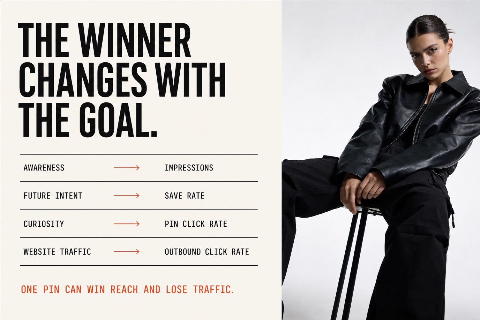 Pinterest Pin goals mapped to the metric that should decide the winner
